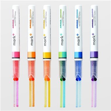 6 tk Double Line Double Color Highlighters